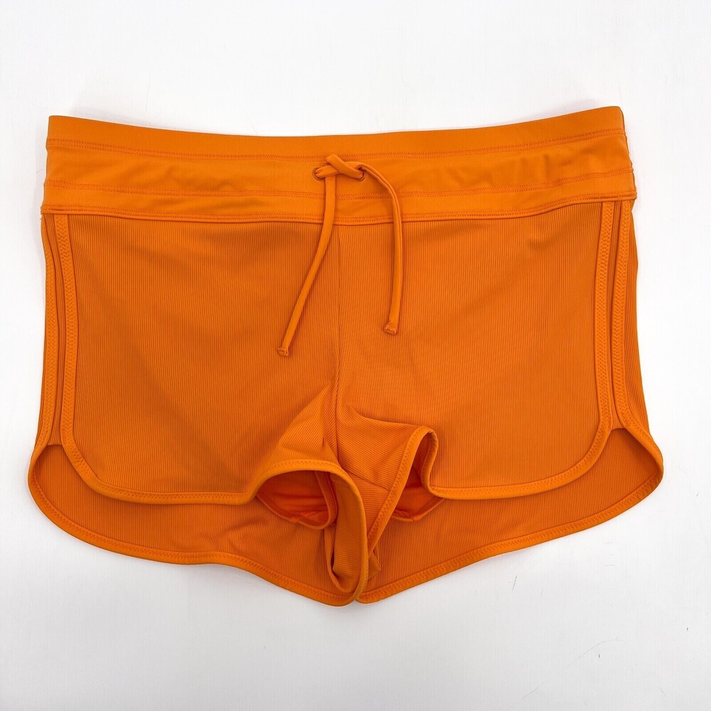 Athleta Shorts Womens Small Orange Lined Drawstring Pockets Active Workout